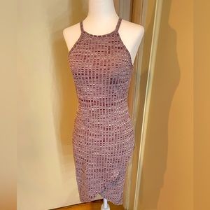 Silence + Noise midi dress, date night, curvy, heather wine color. Size S 37”
